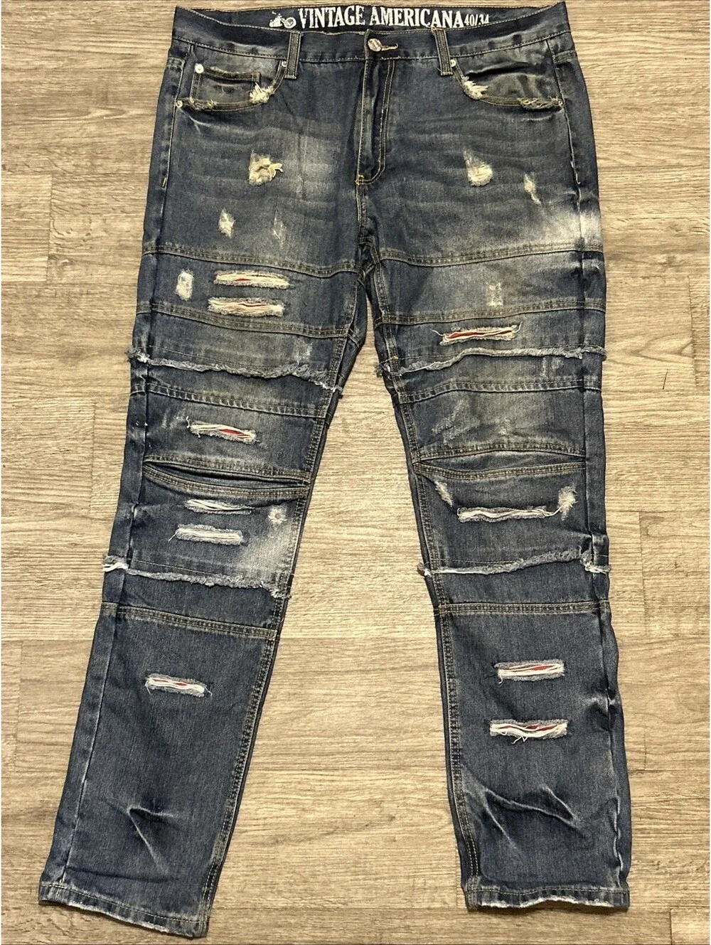 Denim Outpost Vintage Americana Jeans Mens 40X34 Blue Denim Distressed
